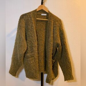 Forever 21 Olive Green Fuzzy Cardigan